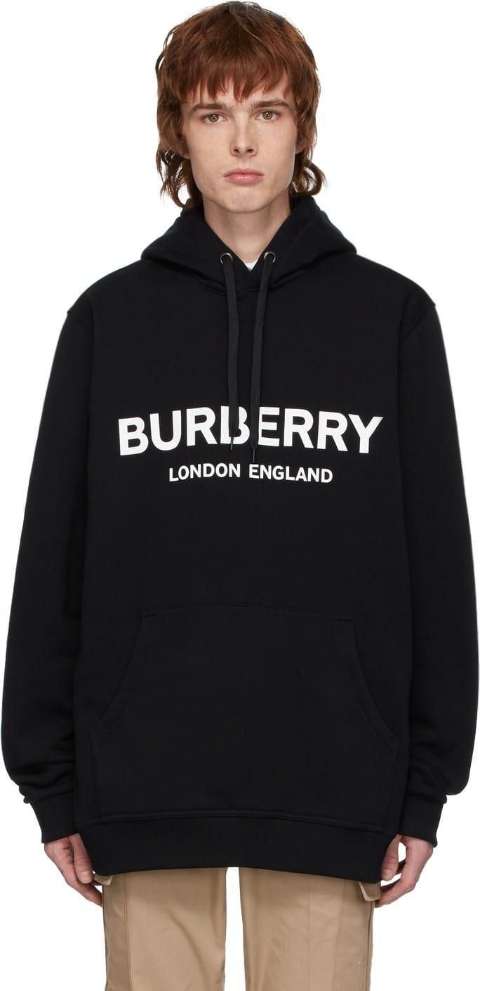 Men's Burberry Printed Black Hoodie