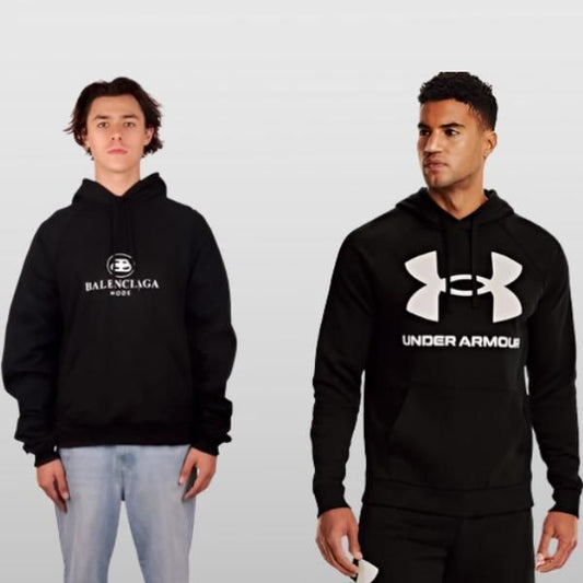 Men's Printed Black Hoodie Pack of 2