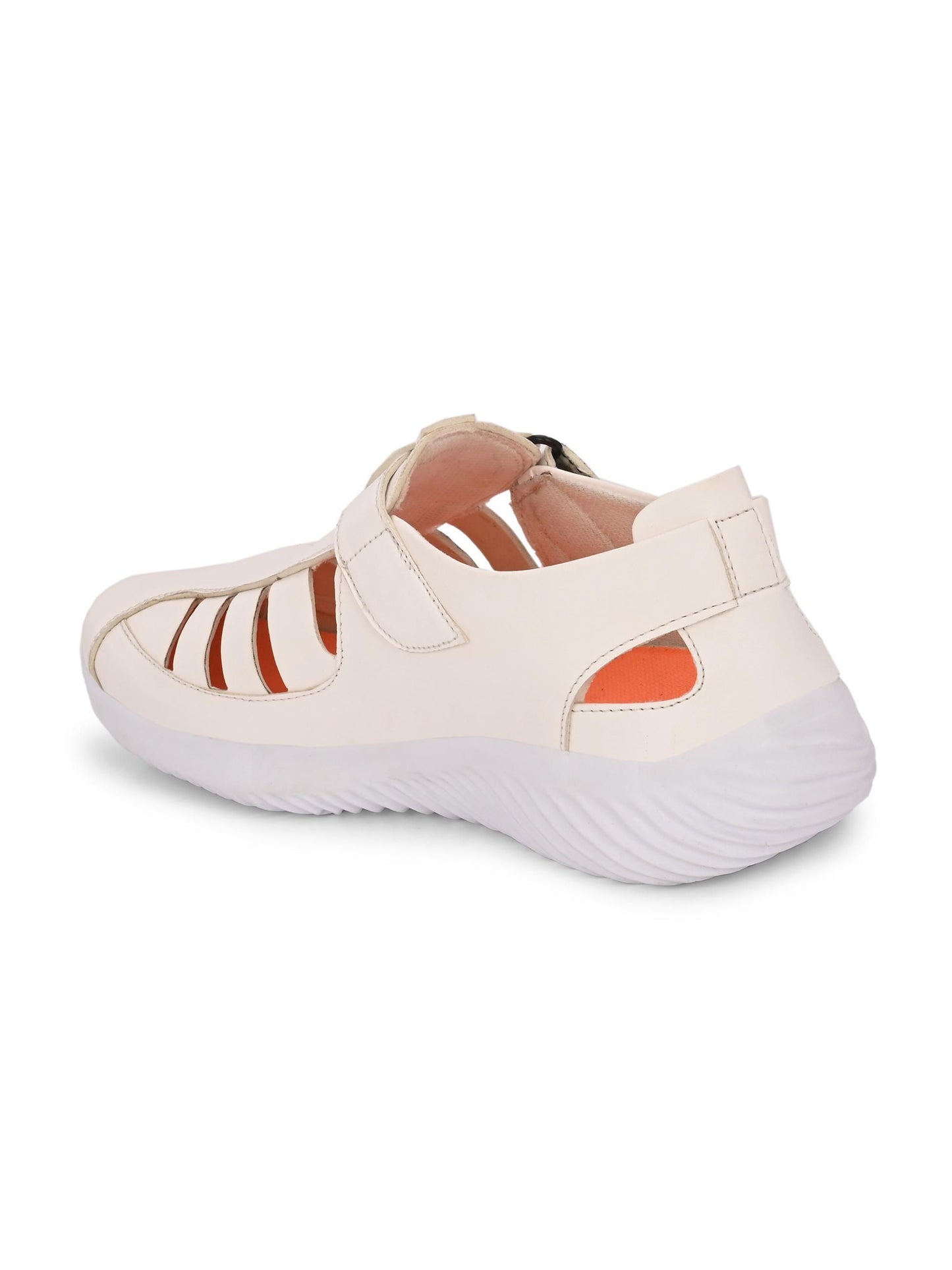 Men's Synthetic Velcro White Sandal