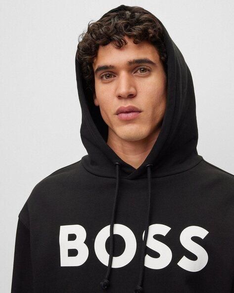 Men's Boss Printed Black Hoodie