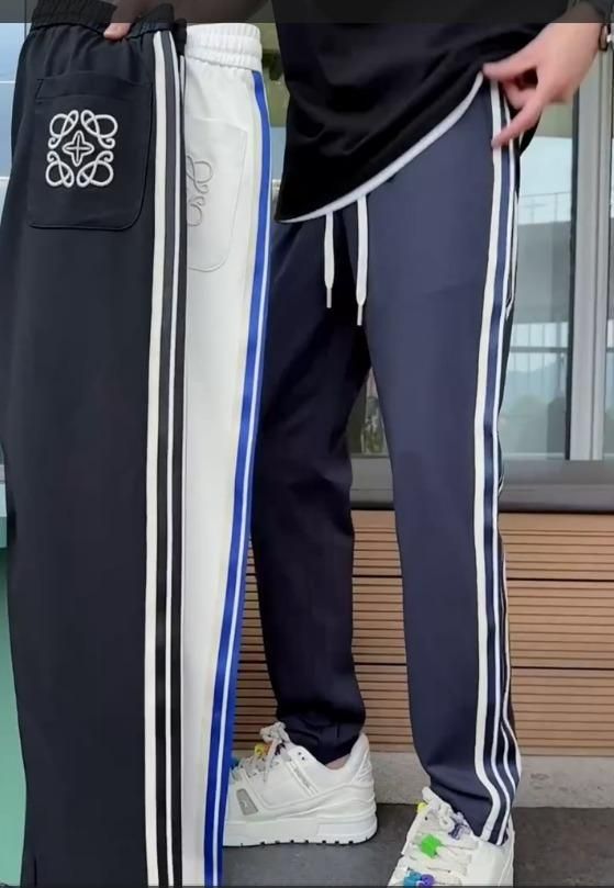 Mens Navy Blue Comfortable Striped Trackpants (Pack of 2)